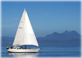 research vessel sailboat under sail